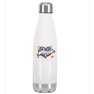 Born To Stand Out! Cute Gift Autism Awareness Quote Proud Autistic Gift Stainless Steel Insulated Water Bottle