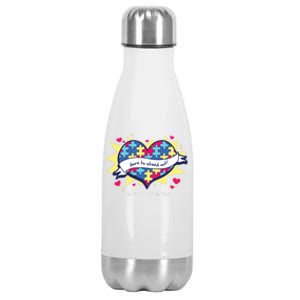 Born To Stand Out! Cute Gift Autism Awareness Quote Proud Autistic Gift Stainless Steel Insulated Water Bottle