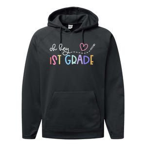 Back To School Oh Hey 1st Grade Teachers Women Student Performance Fleece Hoodie