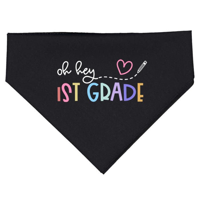 Back To School Oh Hey 1st Grade Teachers Women Student USA-Made Doggie Bandana