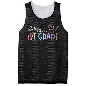 Back To School Oh Hey 1st Grade Teachers Women Student Mesh Reversible Basketball Jersey Tank