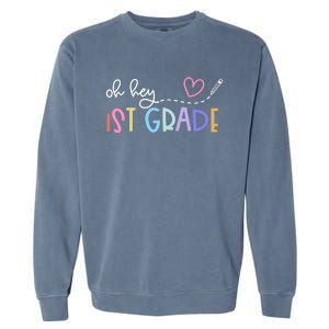 Back To School Oh Hey 1st Grade Teachers Women Student Garment-Dyed Sweatshirt