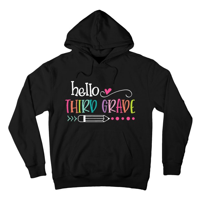 Back To School Hello Third 3rd Grade Hoodie