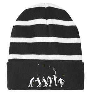 Big Tennis Serve Tennis Silhouette Big Serve Striped Beanie with Solid Band