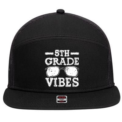 Back To School 5th Grade Vibes, First Day Teacher 7 Panel Mesh Trucker Snapback Hat