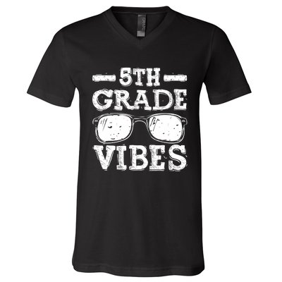 Back To School 5th Grade Vibes, First Day Teacher V-Neck T-Shirt