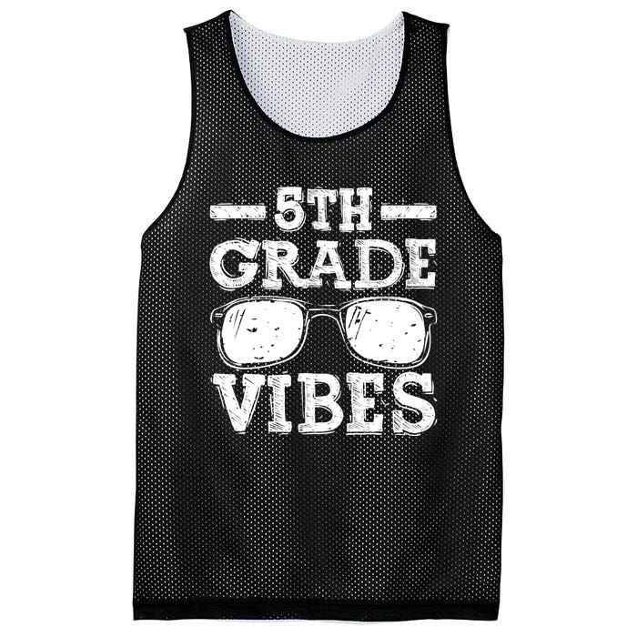 Back To School 5th Grade Vibes, First Day Teacher Mesh Reversible Basketball Jersey Tank