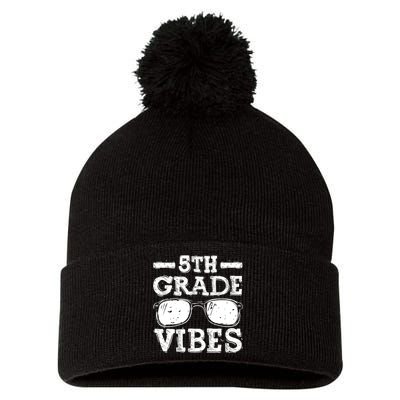 Back To School 5th Grade Vibes, First Day Teacher Pom Pom 12in Knit Beanie