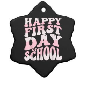 Back To School Happy First Day Of School Teacher Student Ceramic Star Ornament