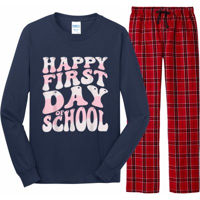 Back To School Happy First Day Of School Teacher Student Long Sleeve Pajama Set