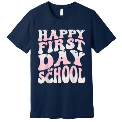 Back To School Happy First Day Of School Teacher Student Premium T-Shirt