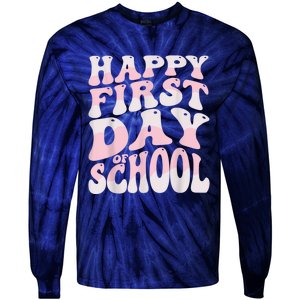 Back To School Happy First Day Of School Teacher Student Tie-Dye Long Sleeve Shirt