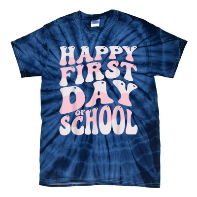 Back To School Happy First Day Of School Teacher Student Tie-Dye T-Shirt