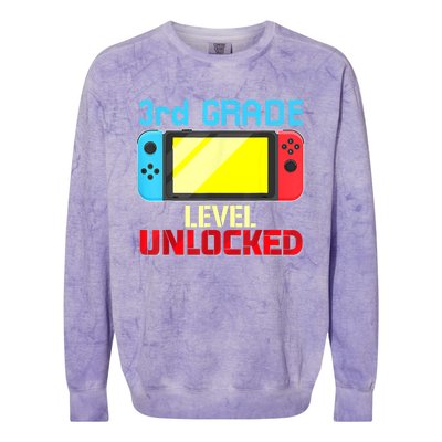 Back To School Video Gamer 3rd Grade Level Unlocked Boy Kids Colorblast Crewneck Sweatshirt