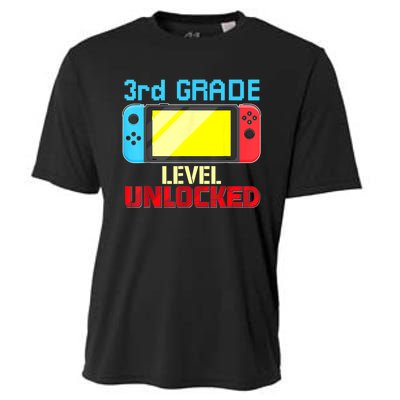 Back To School Video Gamer 3rd Grade Level Unlocked Boy Kids Cooling Performance Crew T-Shirt