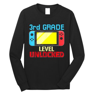 Back To School Video Gamer 3rd Grade Level Unlocked Boy Kids Long Sleeve Shirt