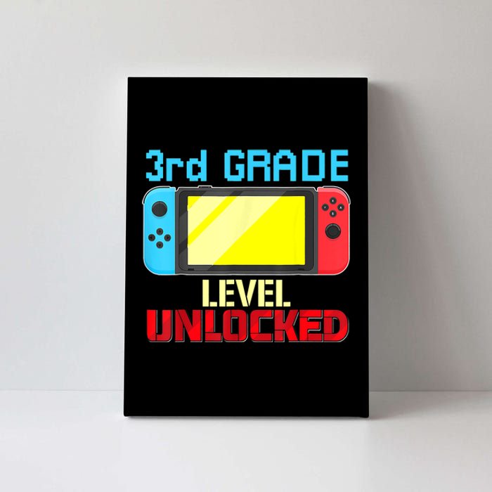 Back To School Video Gamer 3rd Grade Level Unlocked Boy Kids Canvas