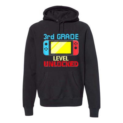 Back To School Video Gamer 3rd Grade Level Unlocked Boy Kids Premium Hoodie