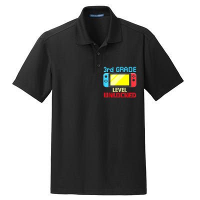 Back To School Video Gamer 3rd Grade Level Unlocked Boy Kids Dry Zone Grid Polo