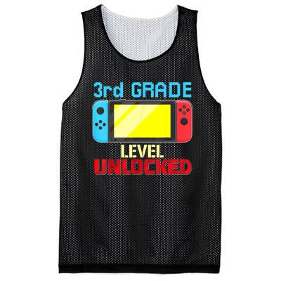 Back To School Video Gamer 3rd Grade Level Unlocked Boy Kids Mesh Reversible Basketball Jersey Tank