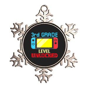 Back To School Video Gamer 3rd Grade Level Unlocked Boy Kids Metallic Star Ornament