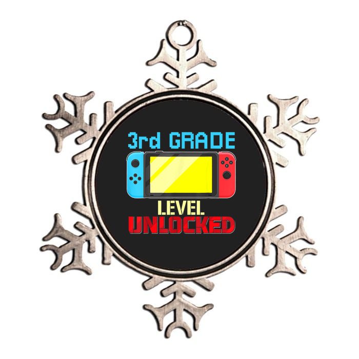 Back To School Video Gamer 3rd Grade Level Unlocked Boy Kids Metallic Star Ornament