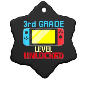 Back To School Video Gamer 3rd Grade Level Unlocked Boy Kids Ceramic Star Ornament