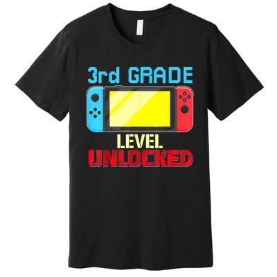 Back To School Video Gamer 3rd Grade Level Unlocked Boy Kids Premium T-Shirt