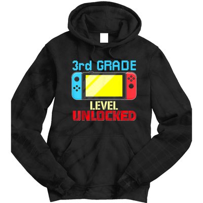 Back To School Video Gamer 3rd Grade Level Unlocked Boy Kids Tie Dye Hoodie