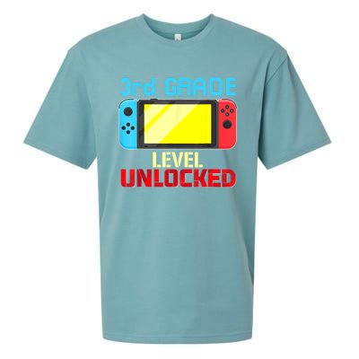 Back To School Video Gamer 3rd Grade Level Unlocked Boy Kids Sueded Cloud Jersey T-Shirt