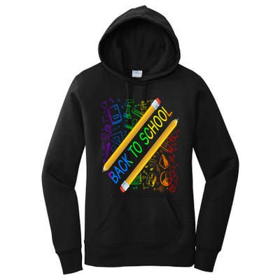 Back To School Happy First Day Of School Teachers Gift Women's Pullover Hoodie