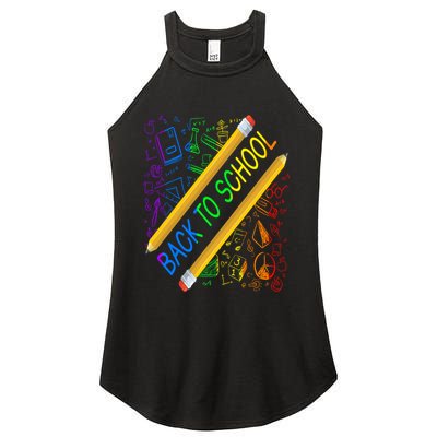 Back To School Happy First Day Of School Teachers Gift Women's Perfect Tri Rocker Tank