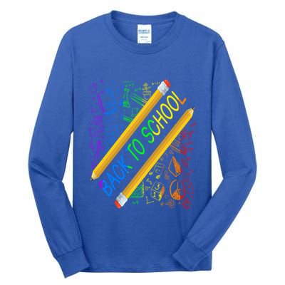 Back To School Happy First Day Of School Teachers Gift Tall Long Sleeve T-Shirt