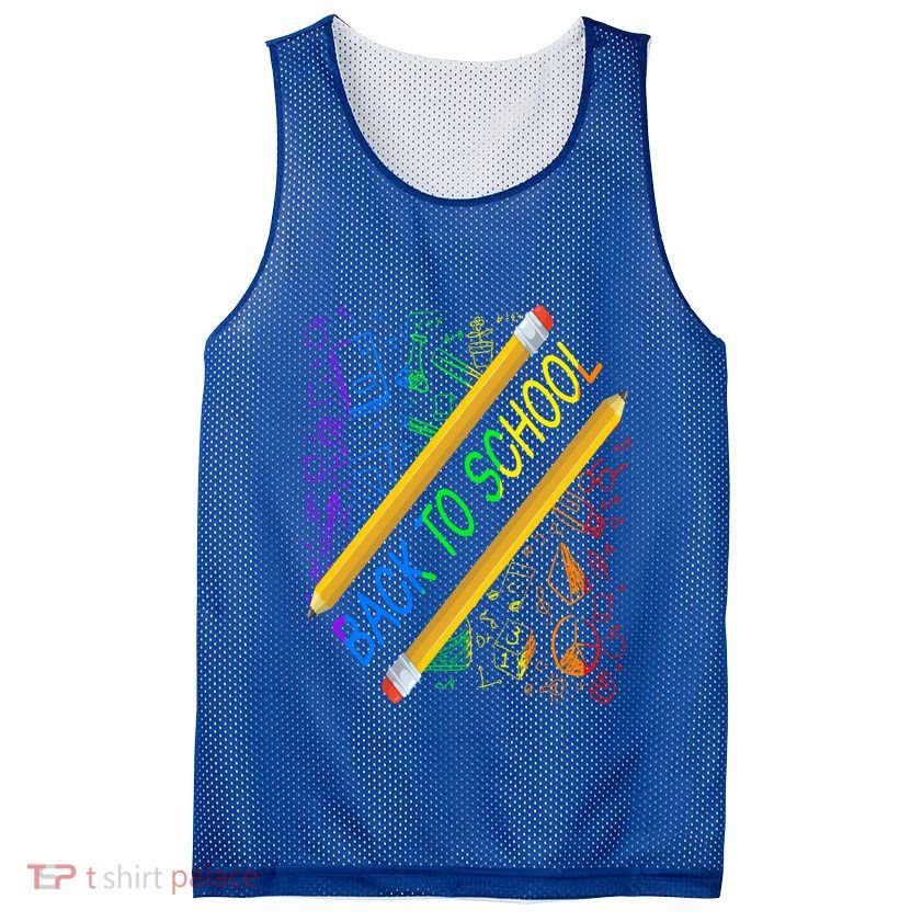 Back To School Happy First Day Of School Teachers Gift Mesh Reversible Basketball Jersey Tank