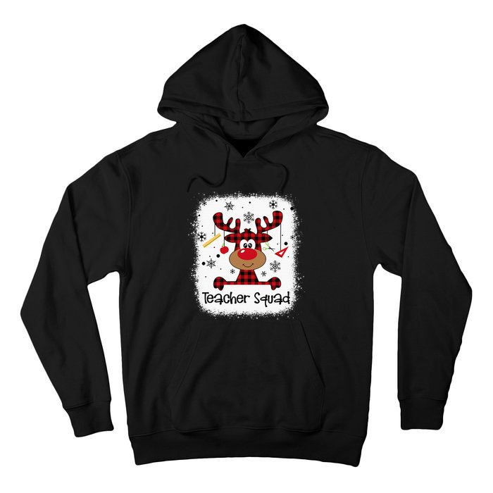 Bleached Teacher Squad Reindeer Funny Teacher Christmas Xmas Hoodie