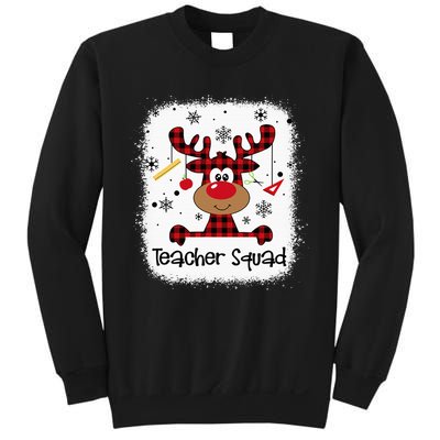 Bleached Teacher Squad Reindeer Funny Teacher Christmas Xmas Sweatshirt