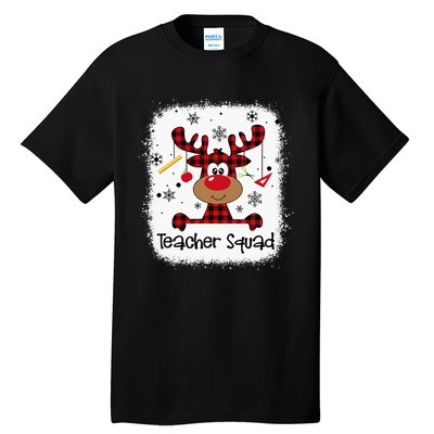 Bleached Teacher Squad Reindeer Funny Teacher Christmas Xmas Tall T-Shirt