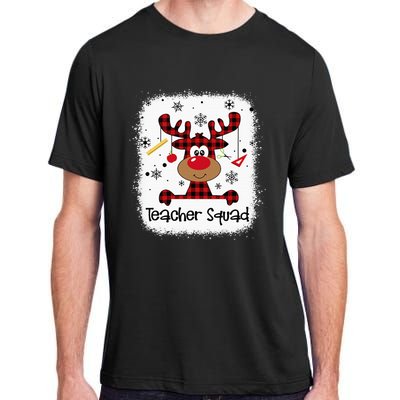 Bleached Teacher Squad Reindeer Funny Teacher Christmas Xmas Adult ChromaSoft Performance T-Shirt