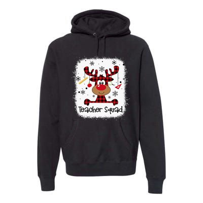 Bleached Teacher Squad Reindeer Funny Teacher Christmas Xmas Premium Hoodie