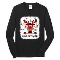 Bleached Teacher Squad Reindeer Funny Teacher Christmas Xmas Tall Long Sleeve T-Shirt