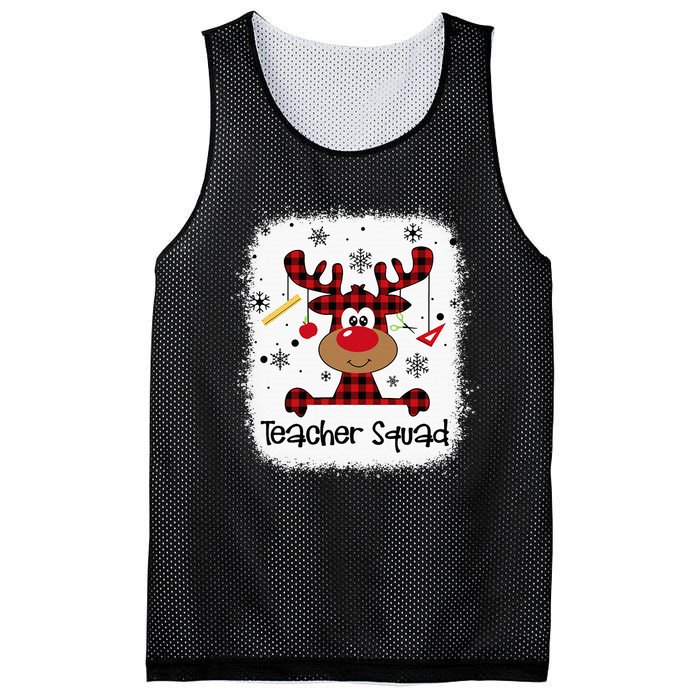 Bleached Teacher Squad Reindeer Funny Teacher Christmas Xmas Mesh Reversible Basketball Jersey Tank