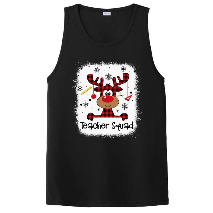 Bleached Teacher Squad Reindeer Funny Teacher Christmas Xmas PosiCharge Competitor Tank