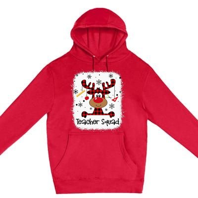 Bleached Teacher Squad Reindeer Funny Teacher Christmas Xmas Premium Pullover Hoodie