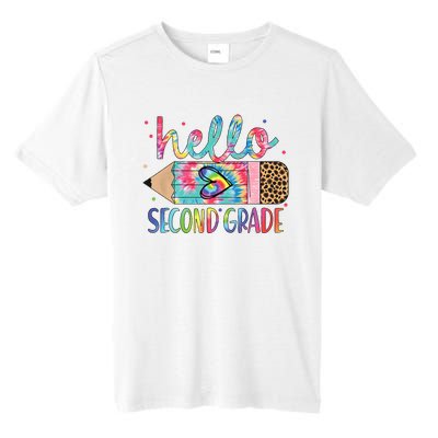 Back To School Hello Second 2nd Grade Leopard Tie Dye Pencil Tall Fusion ChromaSoft Performance T-Shirt