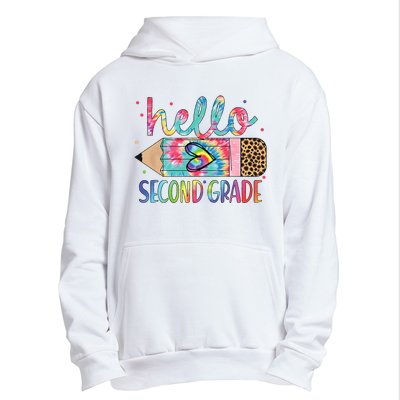 Back To School Hello Second 2nd Grade Leopard Tie Dye Pencil Urban Pullover Hoodie