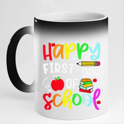 Back To School Happy First Day Of School Teacher Student 11oz Black Color Changing Mug