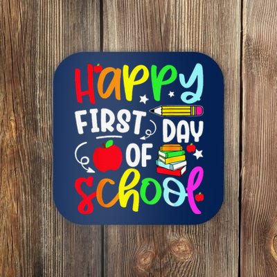 Back To School Happy First Day Of School Teacher Student Coaster