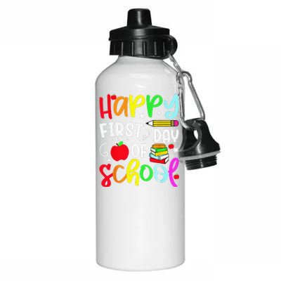 Back To School Happy First Day Of School Teacher Student Aluminum Water Bottle