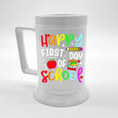 Back To School Happy First Day Of School Teacher Student Beer Stein