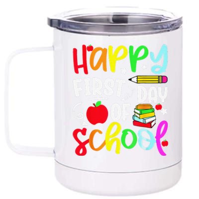 Back To School Happy First Day Of School Teacher Student 12 oz Stainless Steel Tumbler Cup